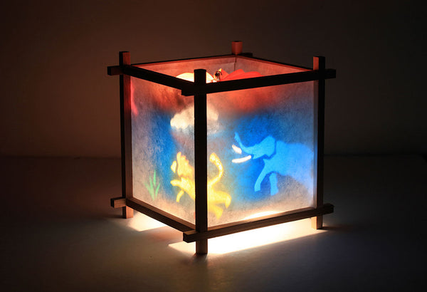 African Safari Rotating Girls Bedside Table Lamp by Magic Lamp