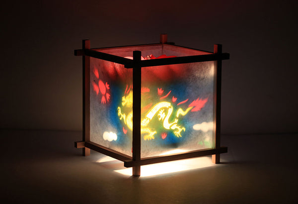 Dragon & Phoenix Rotating Kids Bedside Table Lamp by Magic Lamp