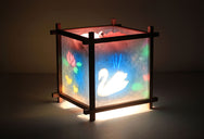 Swan Rotating Girls Bedside Table Lamp by Magic Lamp