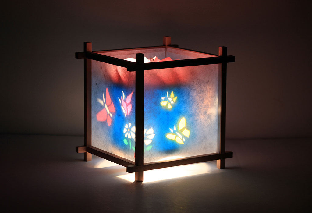 Butterfly Garden Rotating Girls Bedside Table Lamp by Magic Lamp