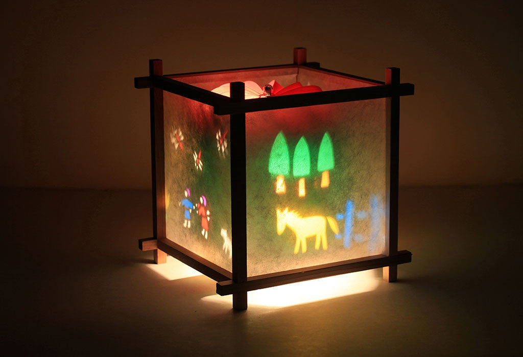 Japanese Countryside Rotating Kids Bedside Table Lamp by Magic Lamp